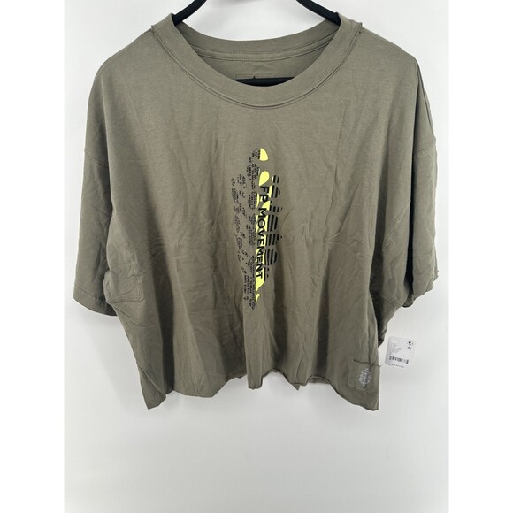 Free People Olive Graphic Crop Top - Picture 1 of 4